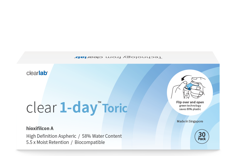 Clear 1-Day™ Toric (30s), Power +3.75