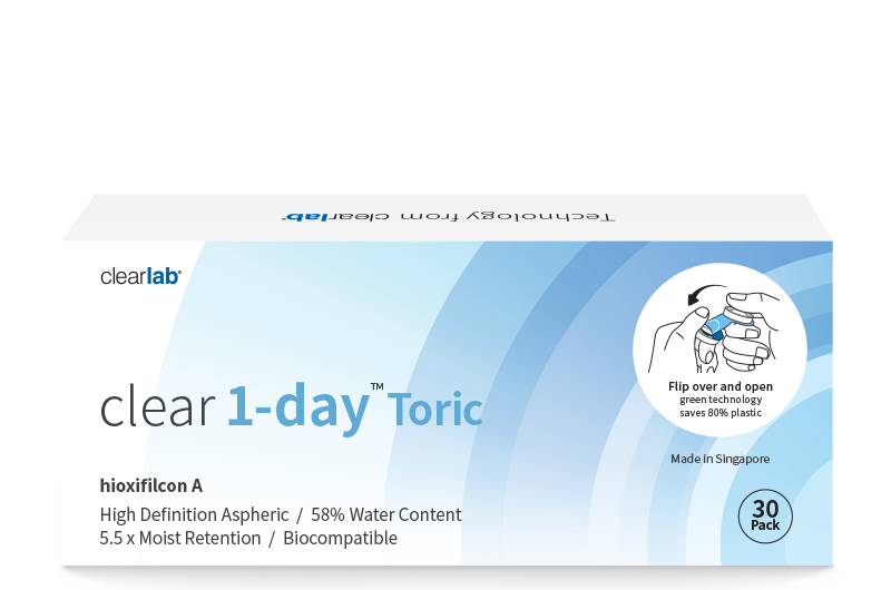 Clear 1-Day™ Toric (30s), Power -2.00
